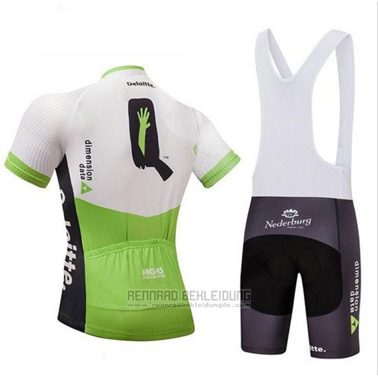 2018 Fahrradbekleidung Dimension Data Wei und Grun Trikot Kurzarm und Tragerhose